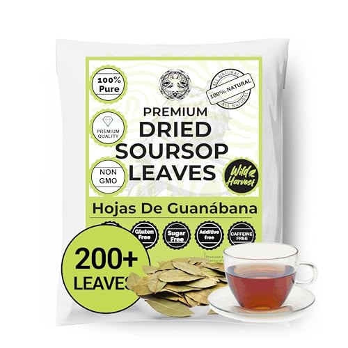 Akshit Whole Dried Soursop Leaves - 200 Count Natural Graviola Leaf Tea