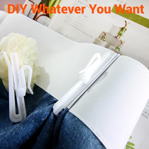 Adjustable Plastic Curtain Hooks - Pinch Pleat Hooks, 30PCS Set