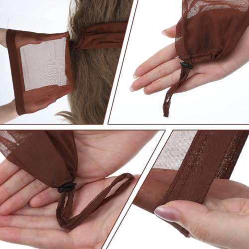 Hadnves 2 PCS Extra Long Hair Weave Sleeve Stretchy Mesh Wig Cap for Locs