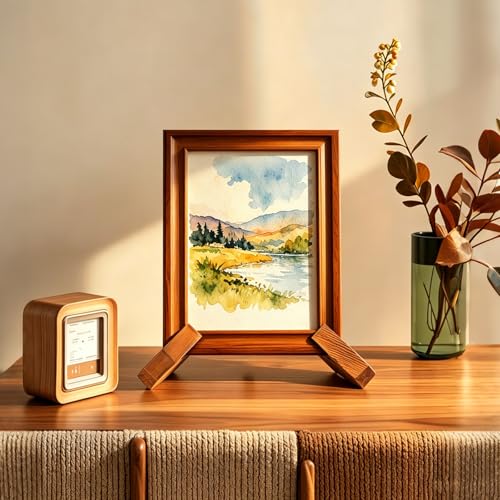 6.5 Inch Wooden Plate Rack - Multifunctional Desktop Display Stand