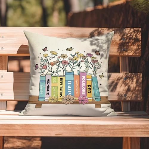 Fahrendom Music Floral Throw Pillow Cover 18x18 - Perfect for Book Lovers