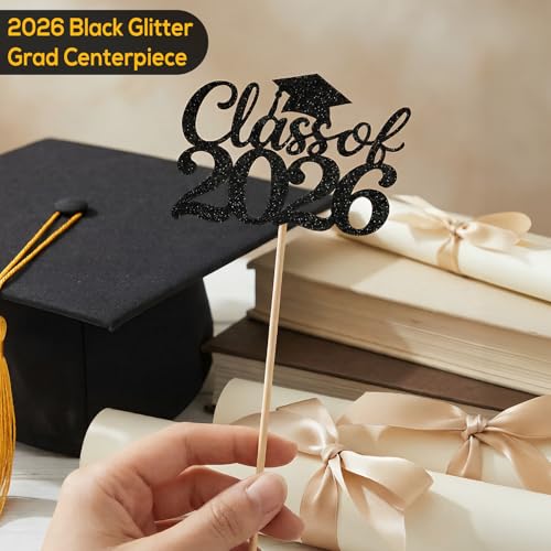 Class of 2026 Graduation Cake Toppers & Centerpieces Kit - 12PCS