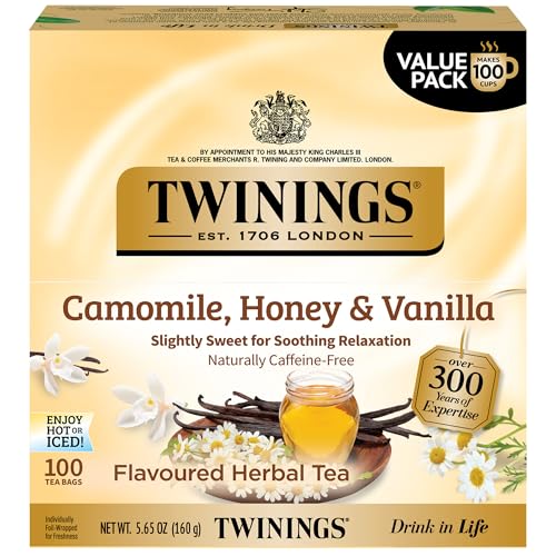 Twinings Camomile, Honey & Vanilla Herbal Tea, 100 Individually Wrapped Bags