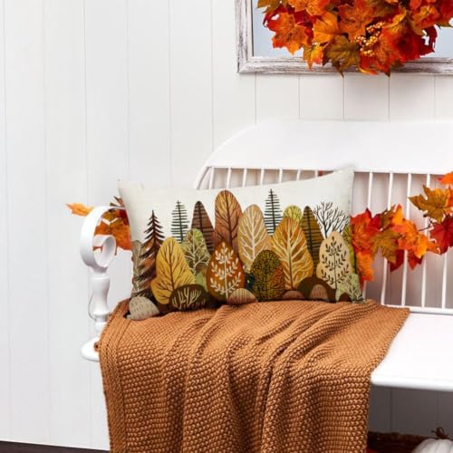 RABUSOFA Autumn Tree Pillow Cover 12x20 Farmhouse Decor Outdoor