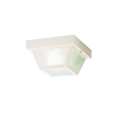 Kichler 8.5" Polypropylene 1 Light Flush Mount with Frosted Glass in White