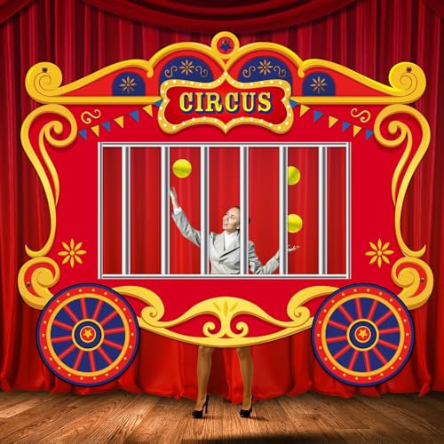 Carnival Circus Photo Booth Backdrop Banner - 71x61 Inch