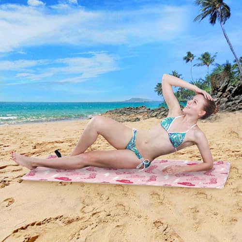 Gredecor Oversized Cowgirl Boots Beach Towel, 31x71-inch Sand-Free Microfiber