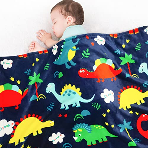Dinosaur Toddler Blanket 30x40 Inches - Plush & Cozy for Kids