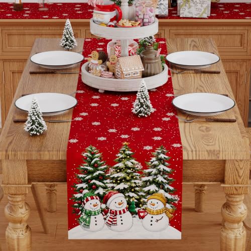 220 GSM Christmas Table Runner 13x72 Inch Snowman Holiday Decor - Variation of THIS listing