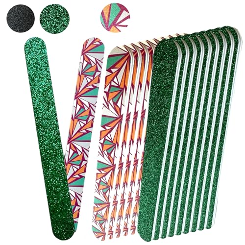 ALAZCO 20-Piece Professional Nail Files & Emery Boards Coarse Medium Grit