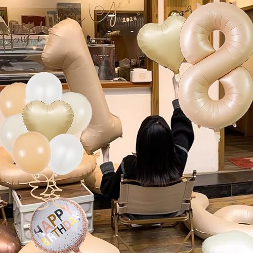 20th Birthday Decorations - 15 Pcs Foil & Latex Balloon Set