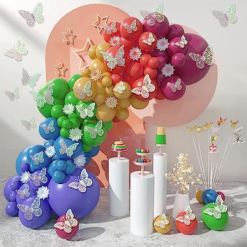 24 PCS 3D Butterfly Wall Decor - Pink Room & Party Decorations