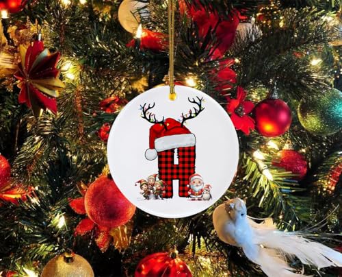 Alphabet Initial Letter Ornament - H Ceramic Christmas Keepsake, Tree Decoration, Xmas Gift