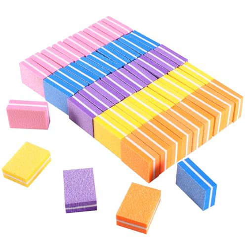 Caiqicome 50-Pack Nail Buffer Blocks 100/180 Grit for Acrylic and Natural Nails