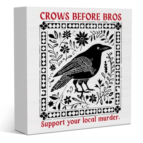 Funny Crow Decor - 5x5 Inch Motivation Gift for Home & Office