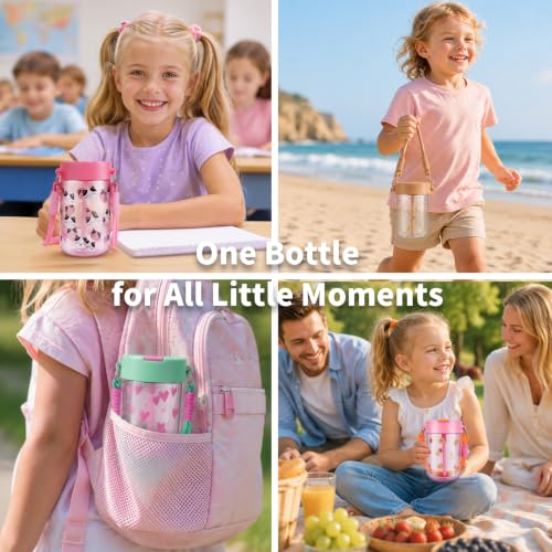 TOPBADE 16oz Kids Water Bottle with Straw - BPA-Free Tritan