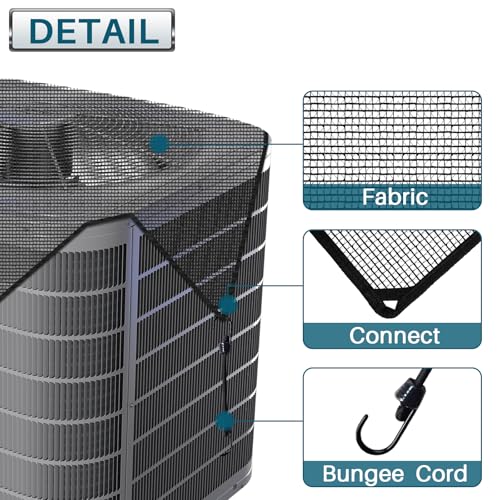 Coarbor 28"x28" Mesh AC Unit Cover - Durable 150GSM Vinyl Air Conditioner Top