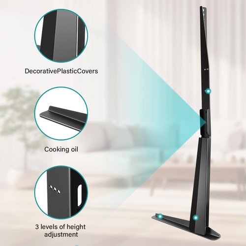 BFTOU Black Universal TV Stand Tabletop for 27 to 65 inch LCD Flat Screen TV,Max VESA 800 x 400mm, Height Adjustable TV Base Holds up to 88lbs