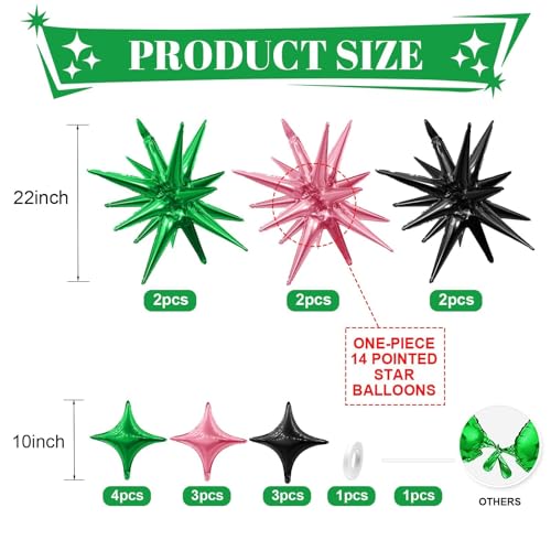 Adorely Star Balloons Set - 6pcs 22" & 10pcs 10" for Parties
