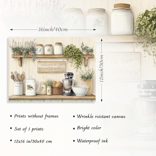 Rustic Farmhouse Kitchen Wall Art Poster - 12x16 Unframed