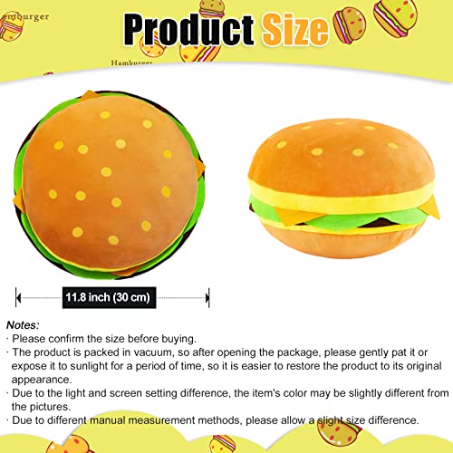 Zhidiloveyou 11.8 Inch Plush Cheeseburger Pillow Toy - Realistic Stuffed Food