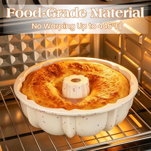 Vinino 9.5 Inch Fluted Tube Cake Pan with Metal Frame - Classic Regular