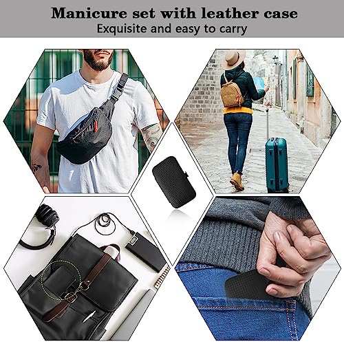 8-in-1 Stainless Steel Manicure Set with Leather Travel Case