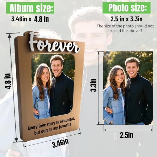 Car Visor Clip Photo Frame - 4.8 Inch Wooden Picture Holder