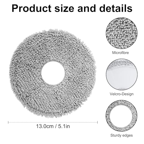 4 Pack Replacement Mop Pads for iRobot Roomba and Dreame Robot Vacuums