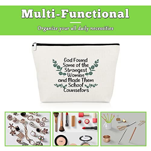 School Counselor Appreciation Makeup Bag Gift - Cotton Travel Pouch