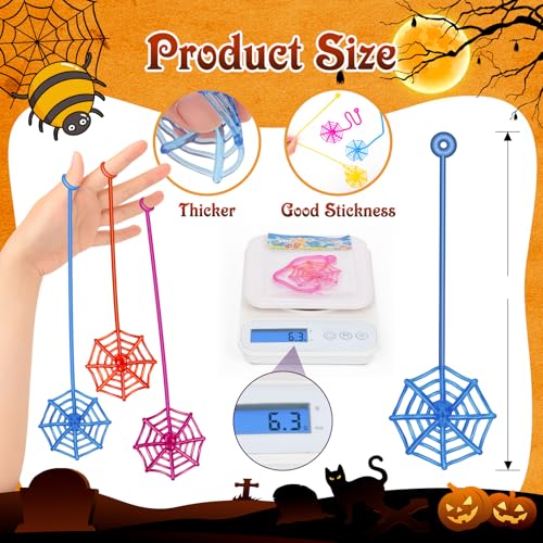 24 Pcs Sticky Spider Web Hands - Fun Kids Party Favors & Prize Box Toys