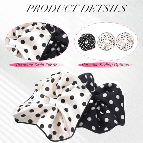 Sibba Large Satin Hair Scrunchies 3-Pack - 7 Inch Oversized Jumbo Ties
