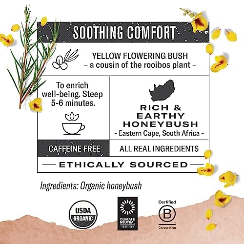 Numi Organic Honeybush Tea, 54 Herbal Tea Bags, Caffeine Free (Pack of 3)