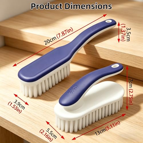 Ergonomic 2-Pack Cleaning Brush Set for Shoe & Laundry Care