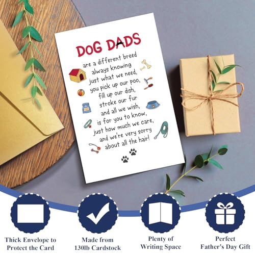Funny Dog Dad Birthday Card - Cute Greeting for Dog Owners