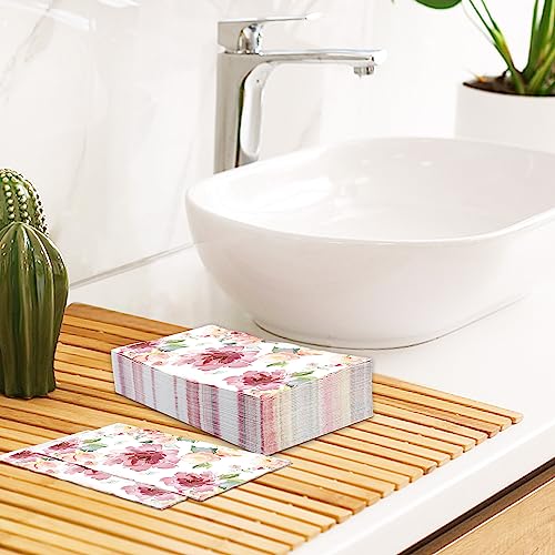 Fairooth 50-Pack Floral Paper Napkins, 3-Ply Watercolor Guest Hand Towels