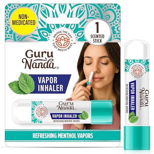 GuruNanda Vapor Inhaler Nasal Stick with Essential Oils for Congestion Relief
