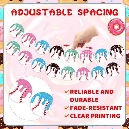 Yexiya Ice Cream Baseball Theme Party Banner - 4 Pcs Hanging Decor