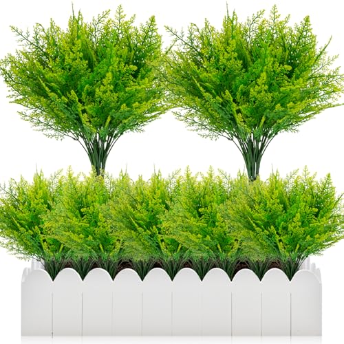 RAINFLOW 5PCS Faux Ferns - Realistic Artificial Plants 14.5"