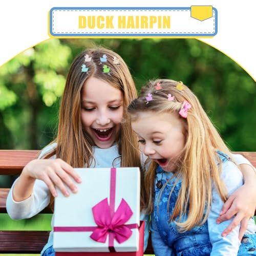 Lyreh Mini Resin Duck Hair Clips with Sunglasses, Colorful Kawaii Hairpins 20pcs