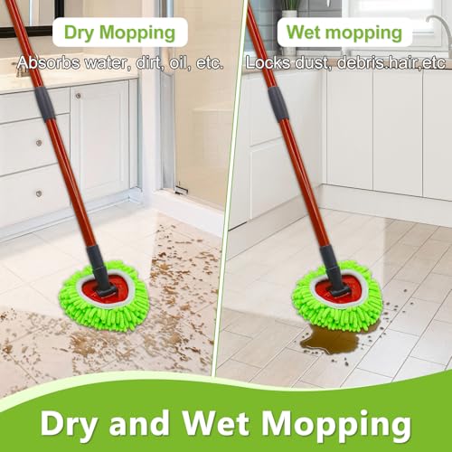 Ocedar RinseClean Compatible Mop Head Replacements - 3 Pack Chenille & Microfiber Refills for Multi-Surface Cleaning