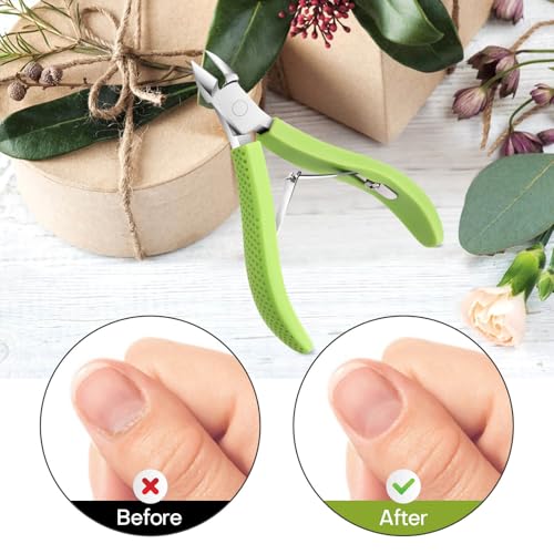 TEAORB Professional Cuticle Trimmer - Stainless Steel Nail Nipper with Silicone Handle