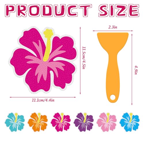 24 Pcs Floral Non-Slip Bathtub Stickers - Waterproof Shower Safety Treads