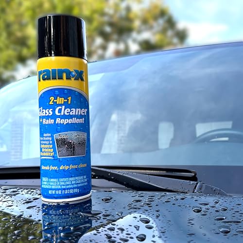 Rain-X 2-in-1 Glass Cleaner & Rain Repellent, 18 oz Aerosol (Pack of 2)