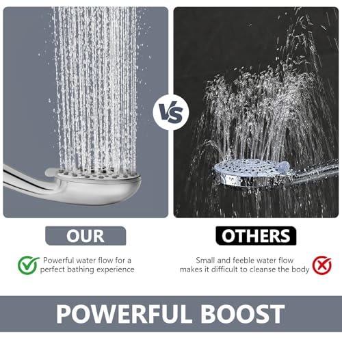 Cosuro High Pressure Shower Head with 5 Spray Modes & Hose