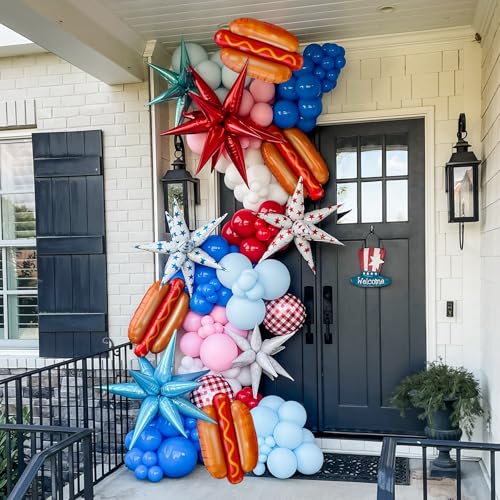 Hot Dog Balloons Set - Fun Foodie Party Decor, A-Orange