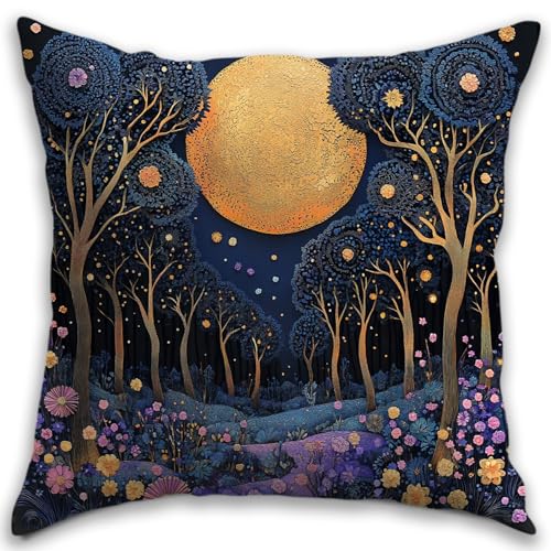 Vintage Floral Throw Pillow Cover 18x18 - Purple Flowers