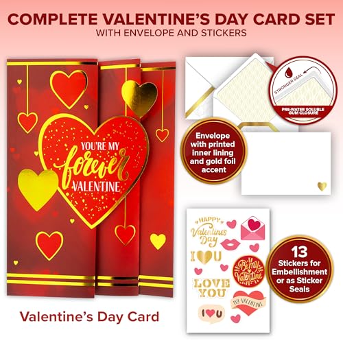 Gold Foil Valentine's Card for Husband - 5x7in Multi-Layered Design