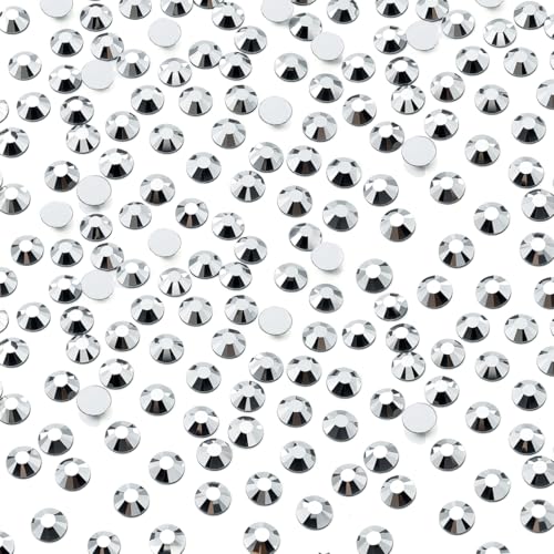 Qiipii Silver Nail Rhinestones 2880pcs SS10 K9 Glass Flatback Gems