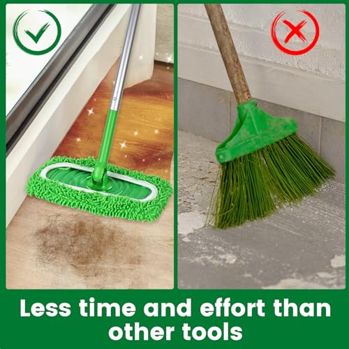 6 Pack Green Reusable Microfiber Mop Pads for Sweeper Mop